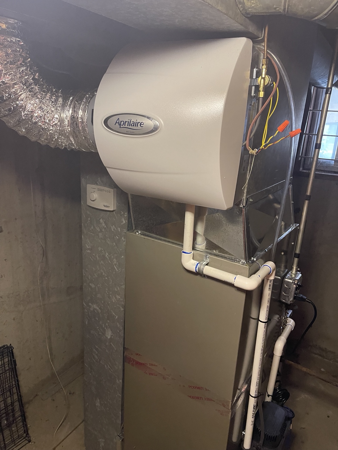 Aprilaire whole-home humidifier installation