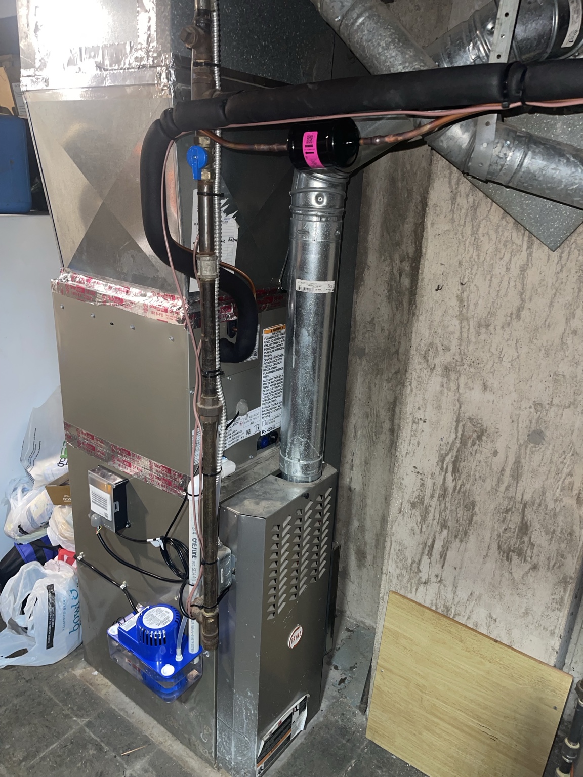 Payne furnace and evaporator coil installation