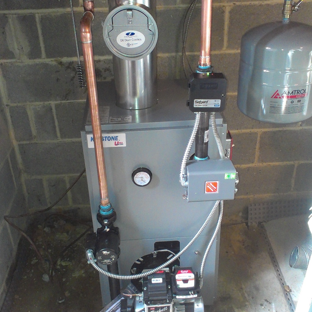 Aprilaire humidifier installed on ductwork